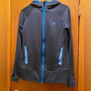 Adidas women’s black and blue zipped hoodie